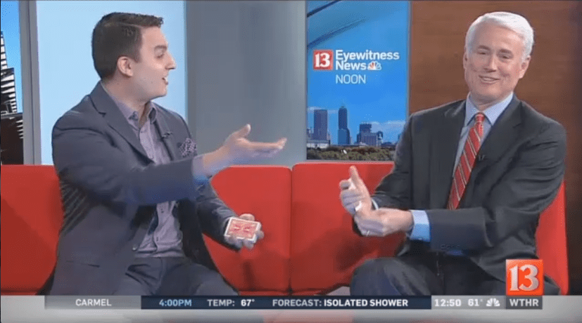 Indianapolis Magician David Ranalli performs magic on tv