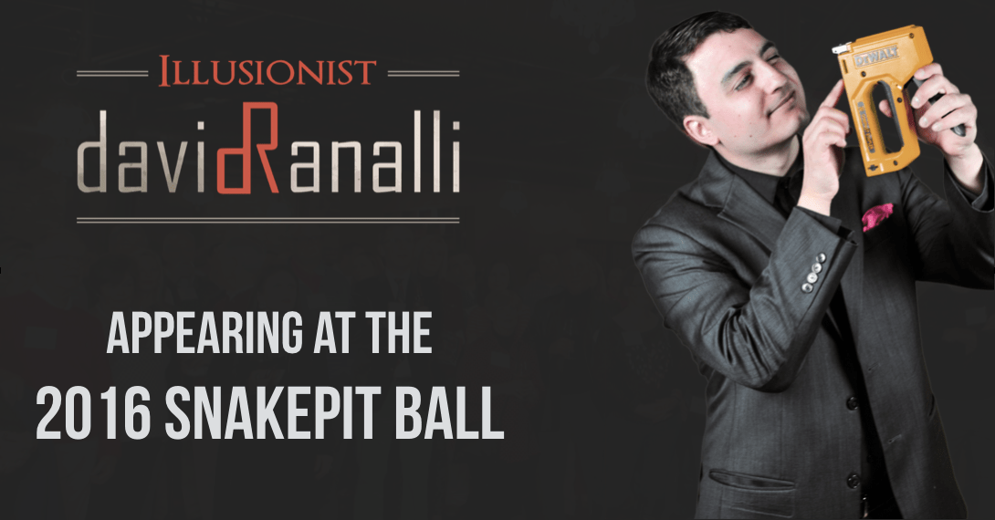 Magician David Ranalli appearing at the Snakepit Ball event in Indianapolis