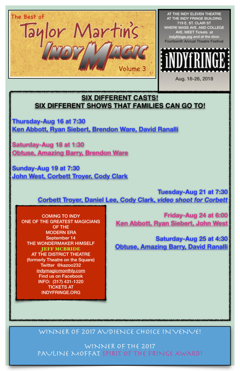 Best of Indy Magic Monthly (IndyFringe Festival)